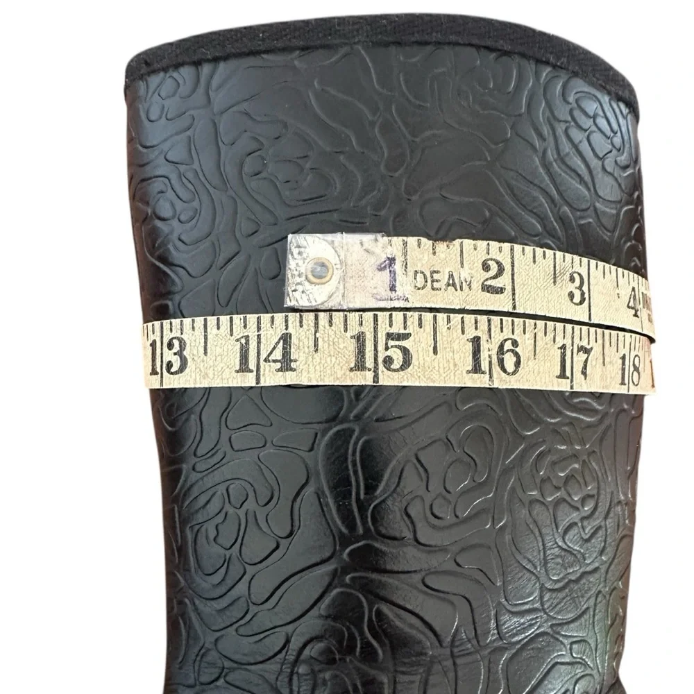 Alegria Embossed Leather Mid-Calf Boots Black EU 39 Shearling Lined - Picture 14 of 15